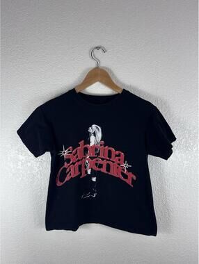 Sabrina Carpenter Graphic T Shirt Womens Cropped Black Pop Star Baby
